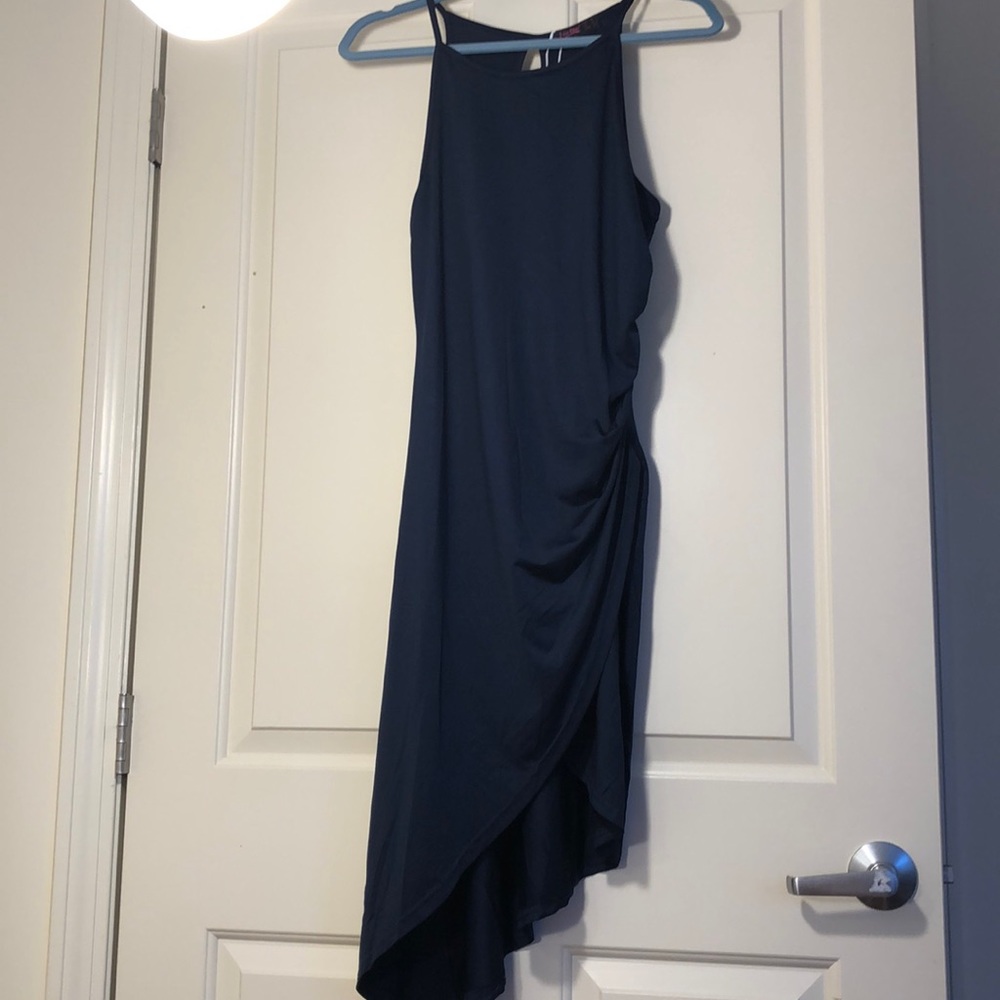 Navy bunched side dress